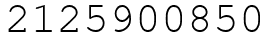Число 2125900850.