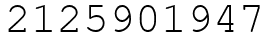 Число 2125901947.