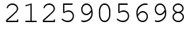 Число 2125905698.