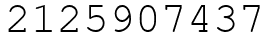Число 2125907437.