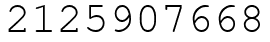 Число 2125907668.