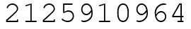 Число 2125910964.