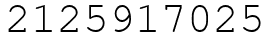 Число 2125917025.