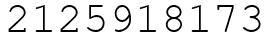 Число 2125918173.
