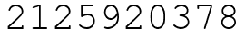 Число 2125920378.