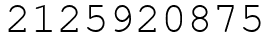 Число 2125920875.