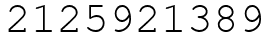 Число 2125921389.