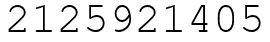 Число 2125921405.