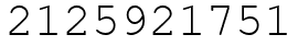 Число 2125921751.