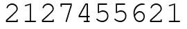 Число 2127455621.