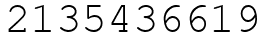 Число 2135436619.