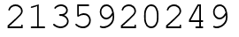 Число 2135920249.