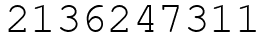 Число 2136247311.
