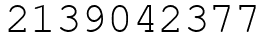 Число 2139042377.