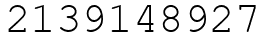 Число 2139148927.
