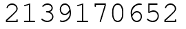 Число 2139170652.
