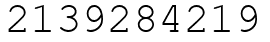Число 2139284219.
