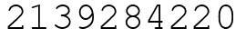 Число 2139284220.