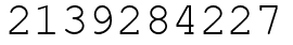 Число 2139284227.