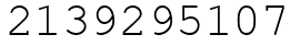 Число 2139295107.