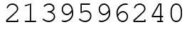 Число 2139596240.