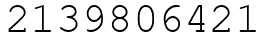 Число 2139806421.