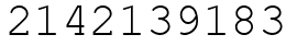 Число 2142139183.