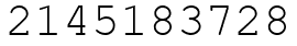 Число 2145183728.
