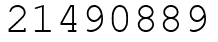 Число 21490889.