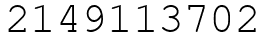 Число 2149113702.