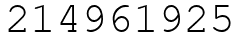 Число 214961925.