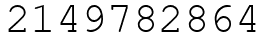 Число 2149782864.
