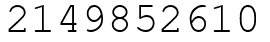 Число 2149852610.