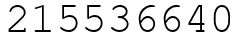 Число 215536640.