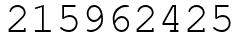 Число 215962425.
