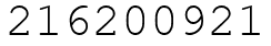 Число 216200921.