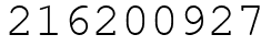 Число 216200927.