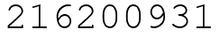 Число 216200931.