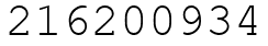 Число 216200934.