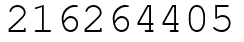 Число 216264405.