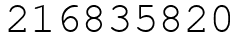 Число 216835820.