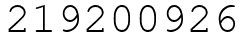 Число 219200926.