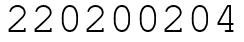 Число 220200204.