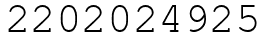Число 2202024925.