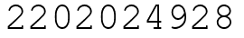 Число 2202024928.