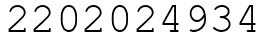 Число 2202024934.
