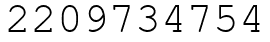 Число 2209734754.
