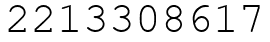 Число 2213308617.