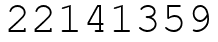 Число 22141359.