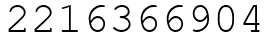 Число 2216366904.